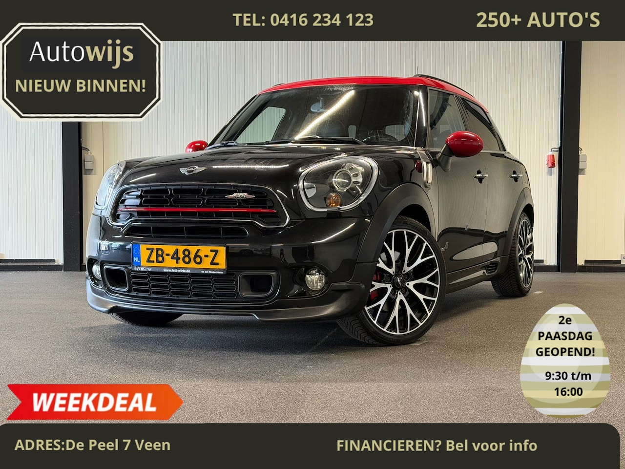 MINI Countryman - Mini 1.6 John Cooper Works ALL4 Chili|218PK|LEDER|NAVI|AUT| - AutoWereld.nl