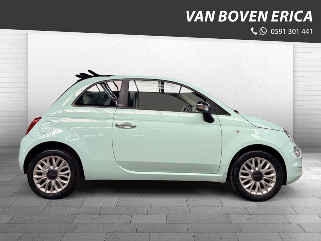 Fiat 500 - 1.2 Lounge Cabrio VERDE LATTEMENTA - AutoWereld.nl