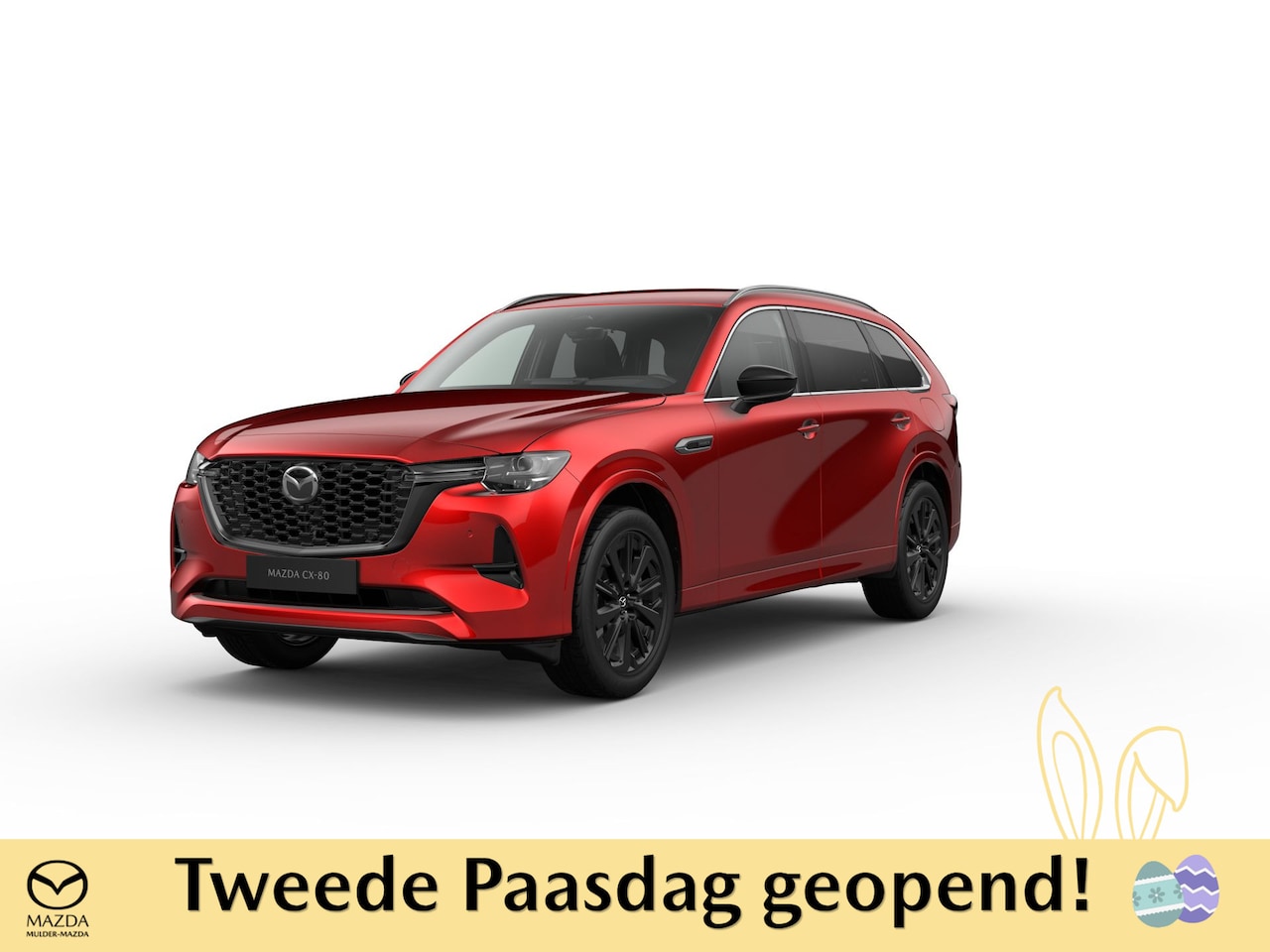 Mazda CX-80 - e-Skyactiv PHEV Homura Business Edition - Zwart Nappa Leder | 12,3-inch TFT-kleurendisplay - AutoWereld.nl