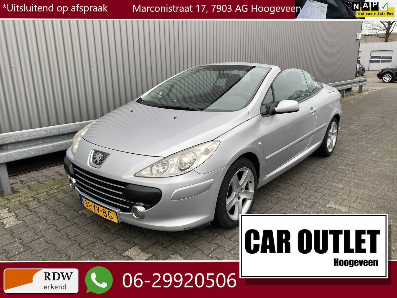 Peugeot 307 CC - 2.0-16V AUTOMAAT, Clima, Navi, CC, PDC, LM, nw. APK – Inruil Mogelijk – - AutoWereld.nl
