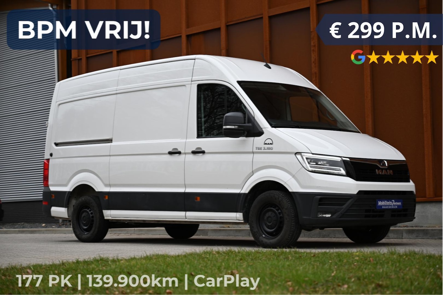 MAN TGE - 3.180 2.0 BiTDI 177PK L3H3 Automaat | CarPlay | Cruise | € 299 P.M. - AutoWereld.nl