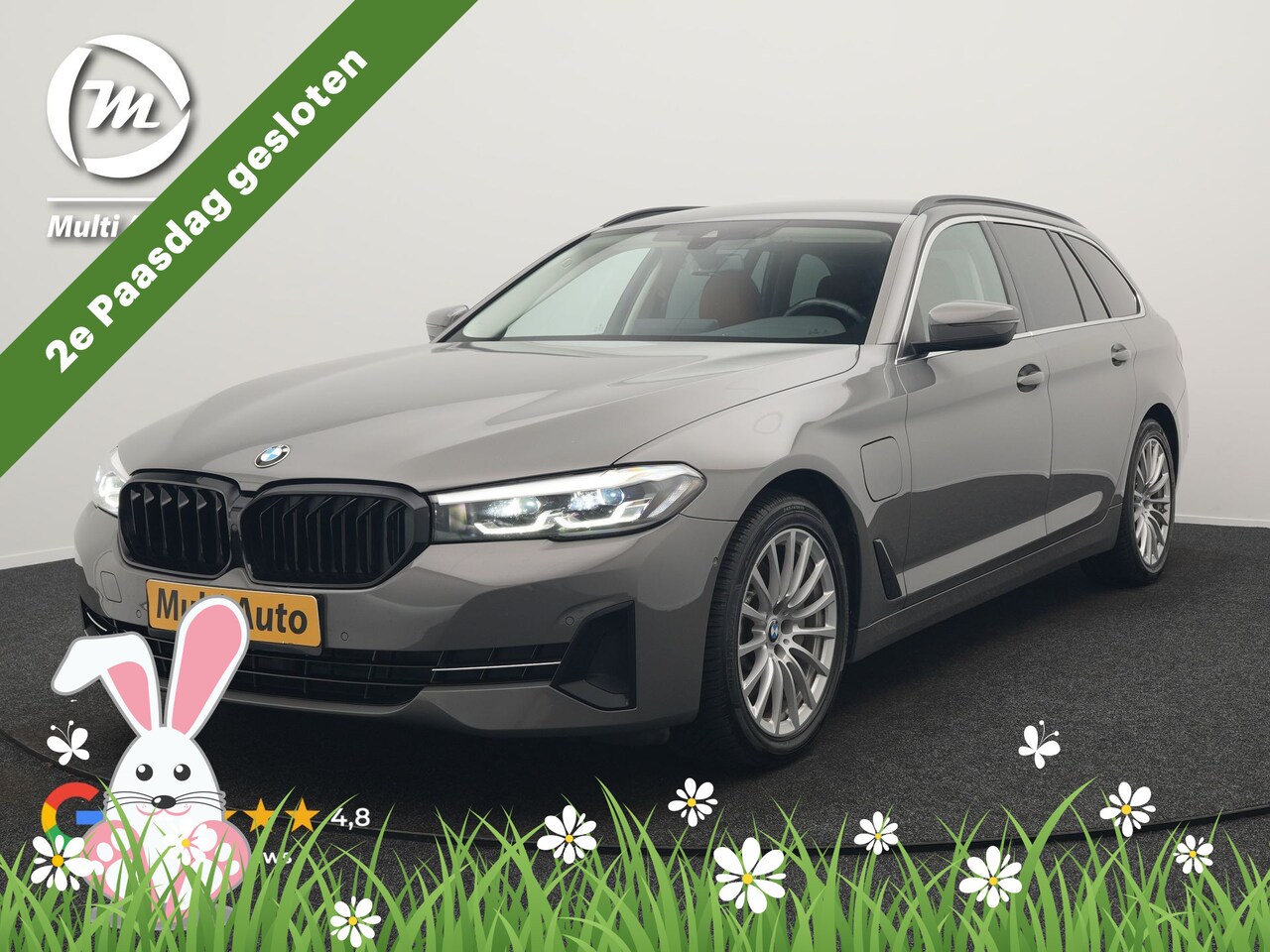 BMW 5-serie Touring - 530e Sportline PHEV 293pk Dealer O.H Bernina Grau Metallic | Trekhaak Afn. | M Sportstuur - AutoWereld.nl