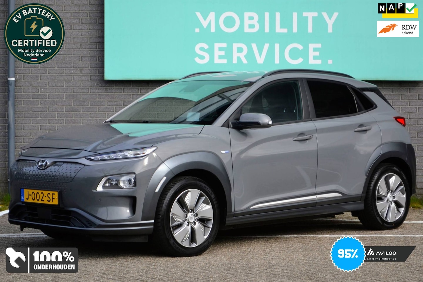 Hyundai Kona Electric - EV Premium 64 kWh SOH 95% CarPlay Leder HUD - AutoWereld.nl