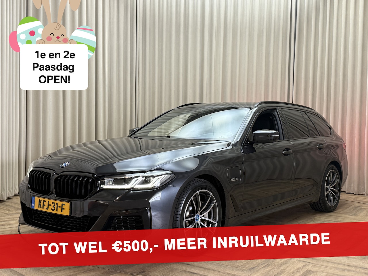 BMW 5-serie Touring - 530e LCI / Hybride / M Sport / FACELIFT / Head Up / LED / Elec. Trekhaak / Leder / Camera - AutoWereld.nl