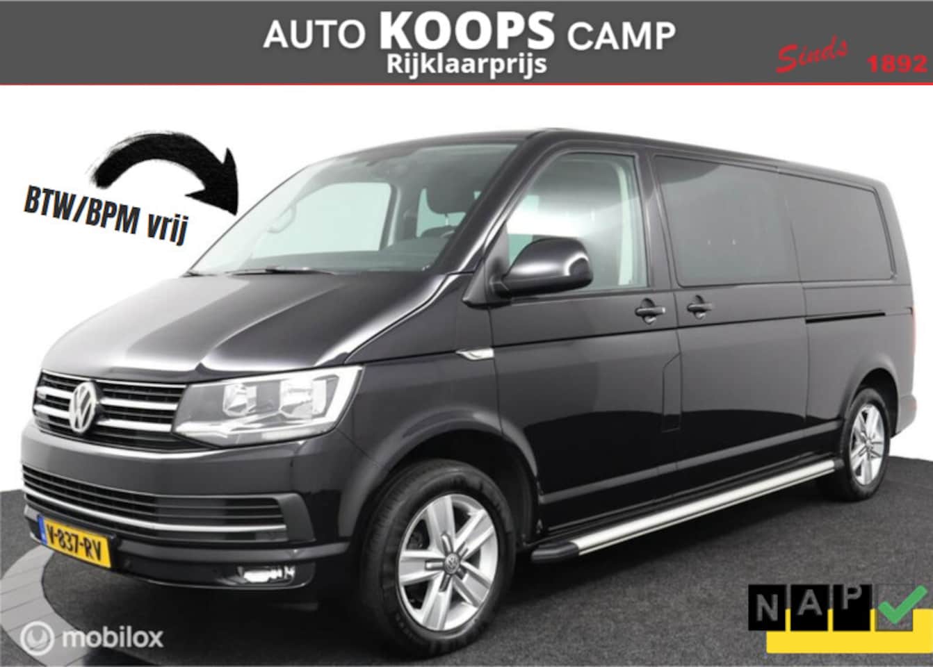 Volkswagen Transporter - T6 Dubbele Cabine 2.0 TDI 150Pk DSG-7 4-Motion Lang Highline BTW Vrij/Marge | 2X Schuifdeu - AutoWereld.nl