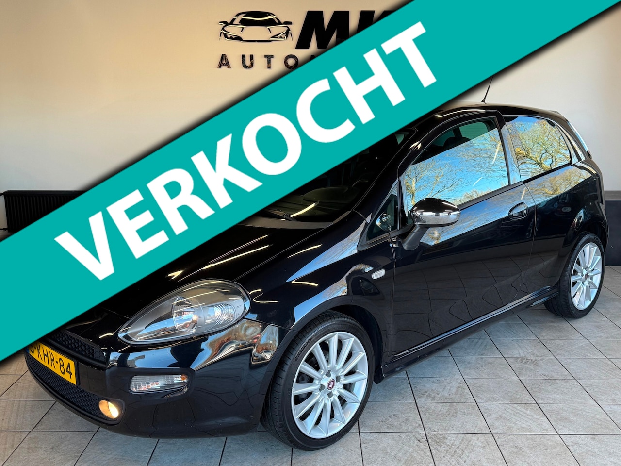 Fiat Punto Evo - 0.9 TwinAir Sport 2013 Zwart ECC/LMV/KM NAP! - AutoWereld.nl