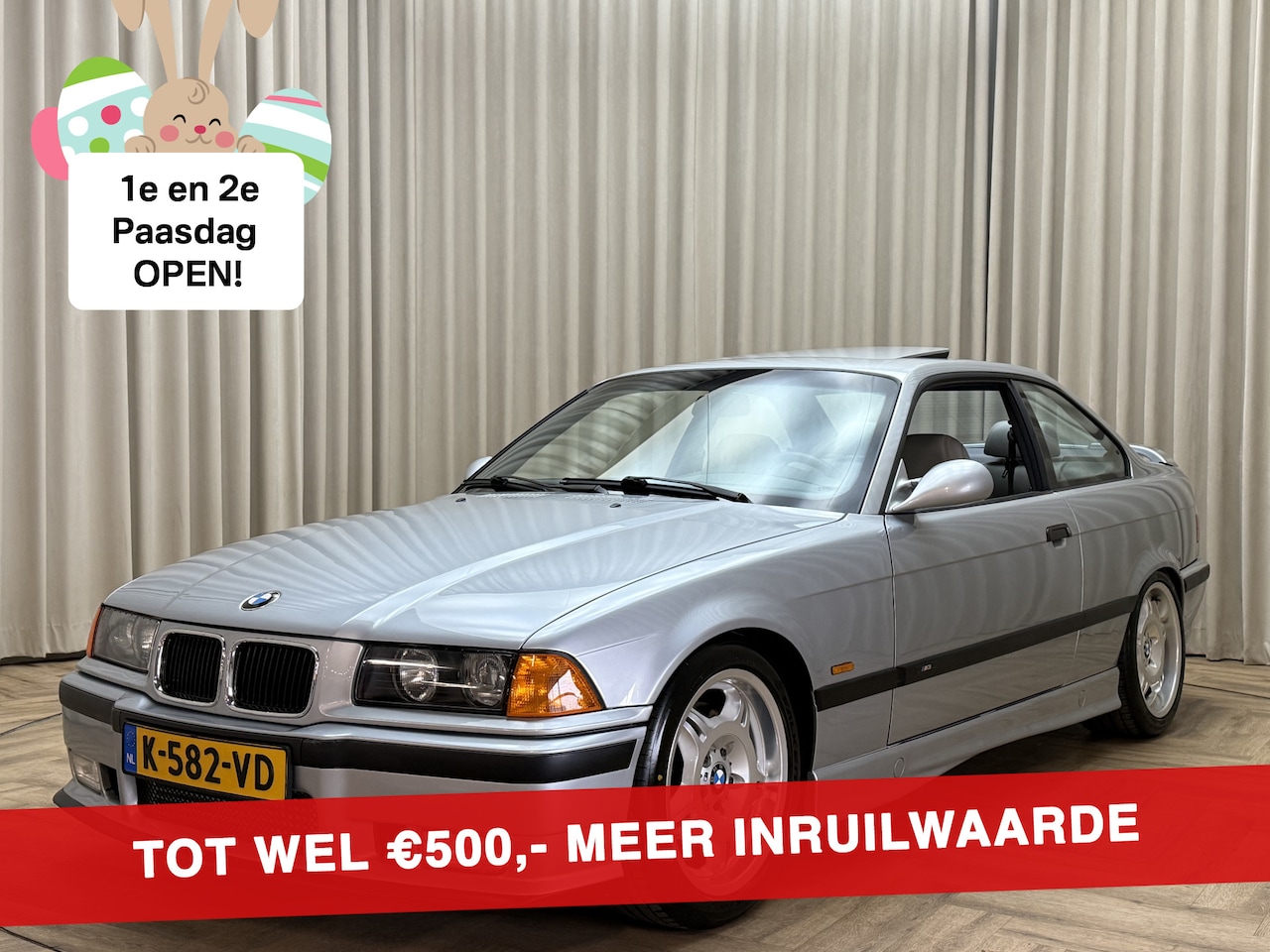 BMW 3-serie Coupé - E36 M3 3.2 Compressor 406 PK / Active Supercharged / Arktissilber / Full Option / Uniek - AutoWereld.nl