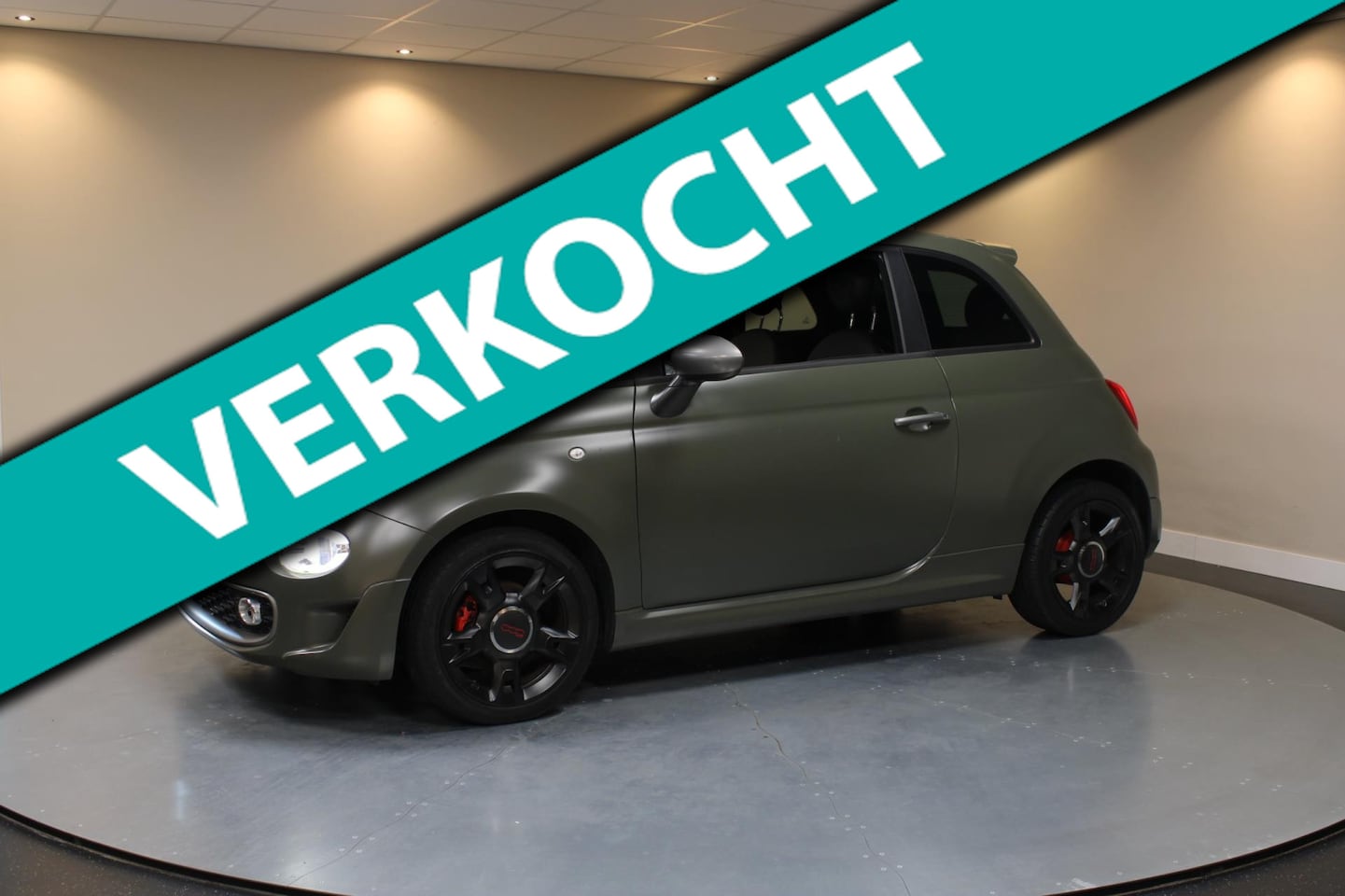 Fiat 500 - 0.9 TwinAir Turbo Sport *68.000Km!* Mat groen|Cruise|500s|NAP - AutoWereld.nl