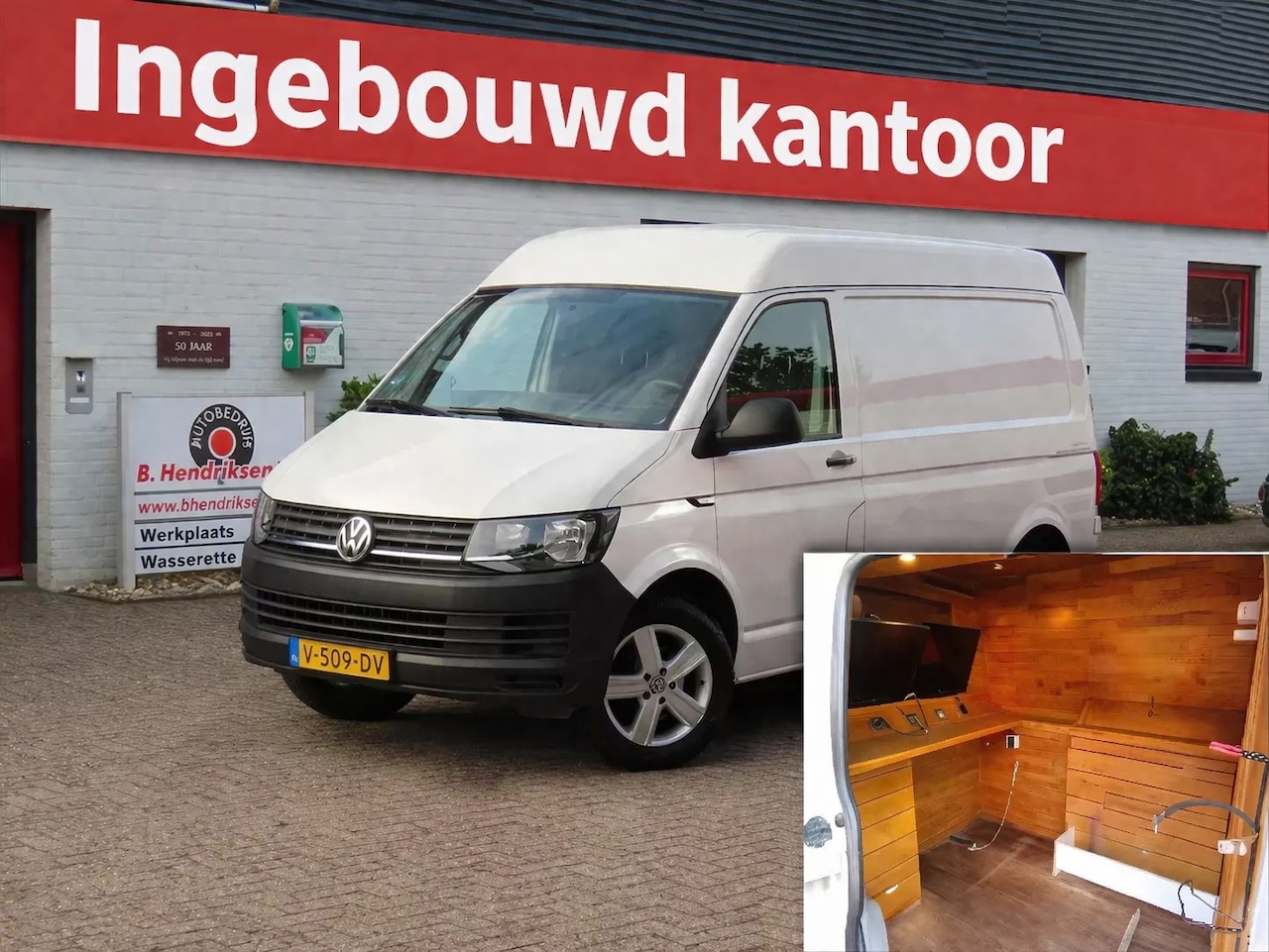 Volkswagen Transporter - 2.0 TDI L2H2 Comfortline/ Compleet ingebouwd kantoor + werkplek, zie foto's/ Omvormer/ Cru - AutoWereld.nl
