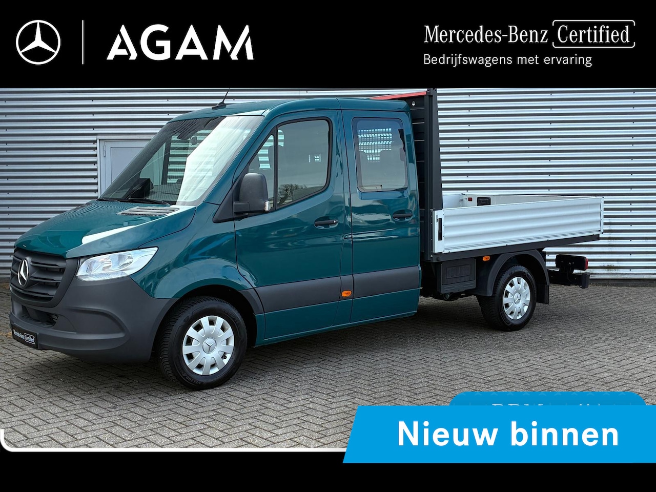 Mercedes-Benz Sprinter - 317 CDI L2 Dubbele Cabine Open Laadbak 3500kg Trekhaak Face-Lift Model, Leer etc - AutoWereld.nl