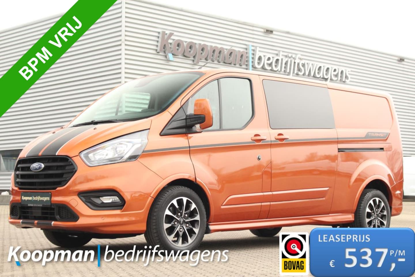 Ford Transit Custom - 320 2.0TDCI 185pk L2H1 Sport | DC | Automaat | Trekhaak | Camera | Carplay/Android | Lease - AutoWereld.nl