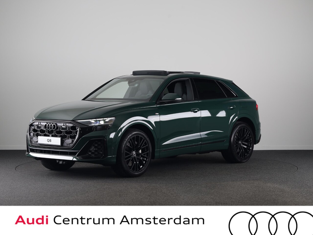 Audi Q8 - Pro Line S 55 TFSI e 394 pk | Midnight emerald green | Glazen panoramadak | Bang & Olufsen - AutoWereld.nl