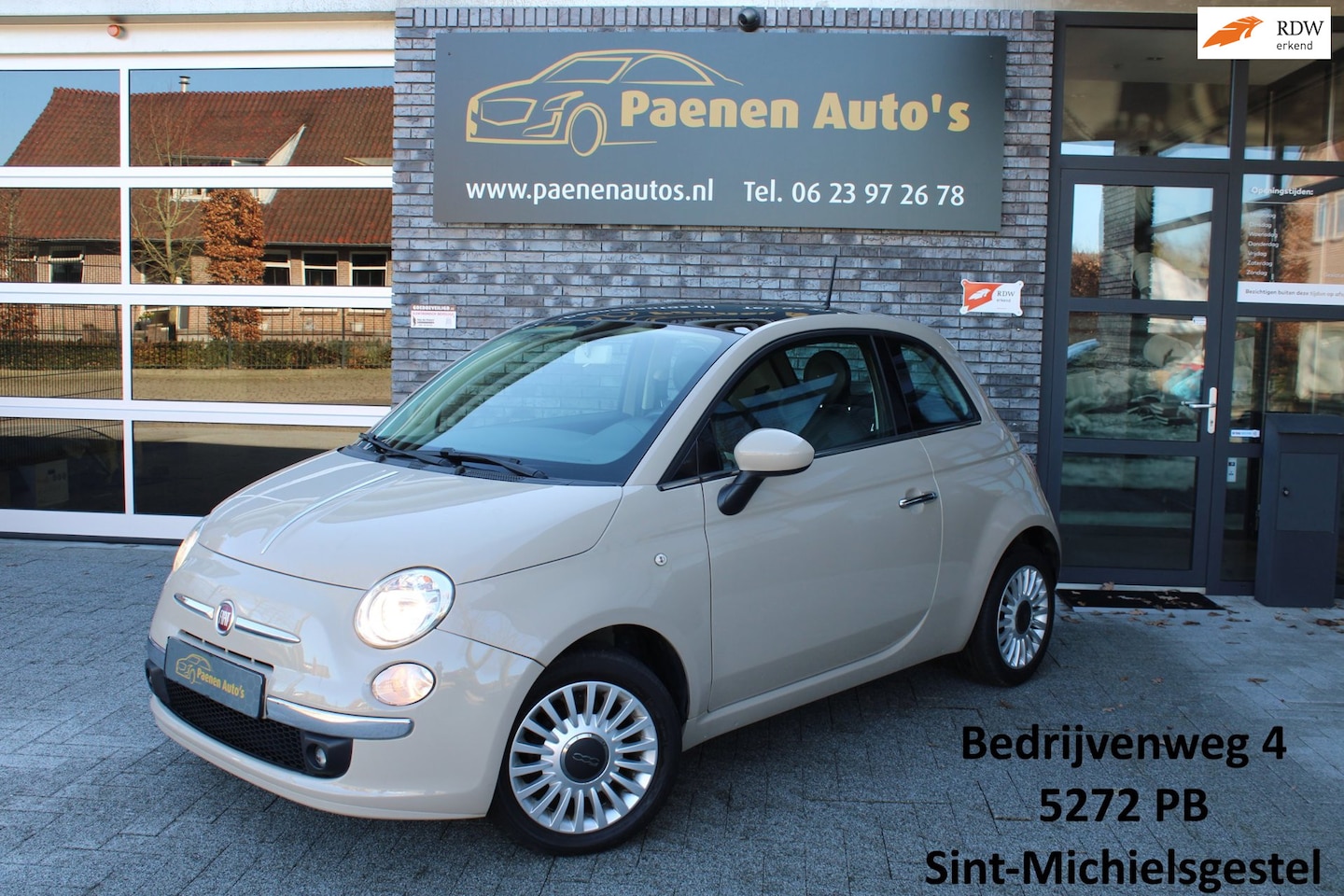 Fiat 500 - 1.2 Lounge Cappuccino, Leer, City, Automaat, Multistuur, Onderhouden! - AutoWereld.nl