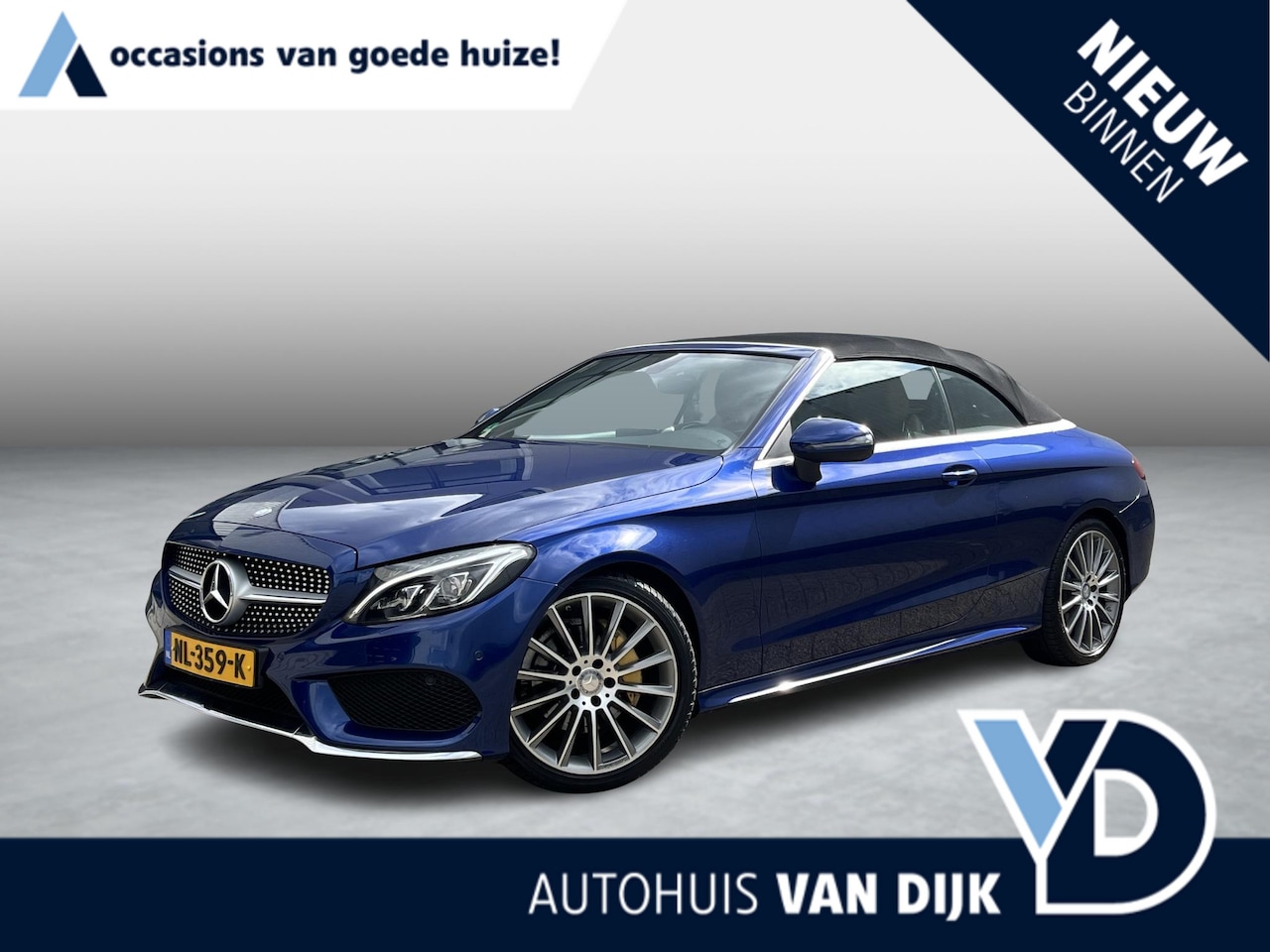 Mercedes-Benz C-klasse Cabrio - 180 Ambition AMG | NL Auto/Leder/Navi/Clima/Cruise/19"/Nek-Stoelverwarming - AutoWereld.nl