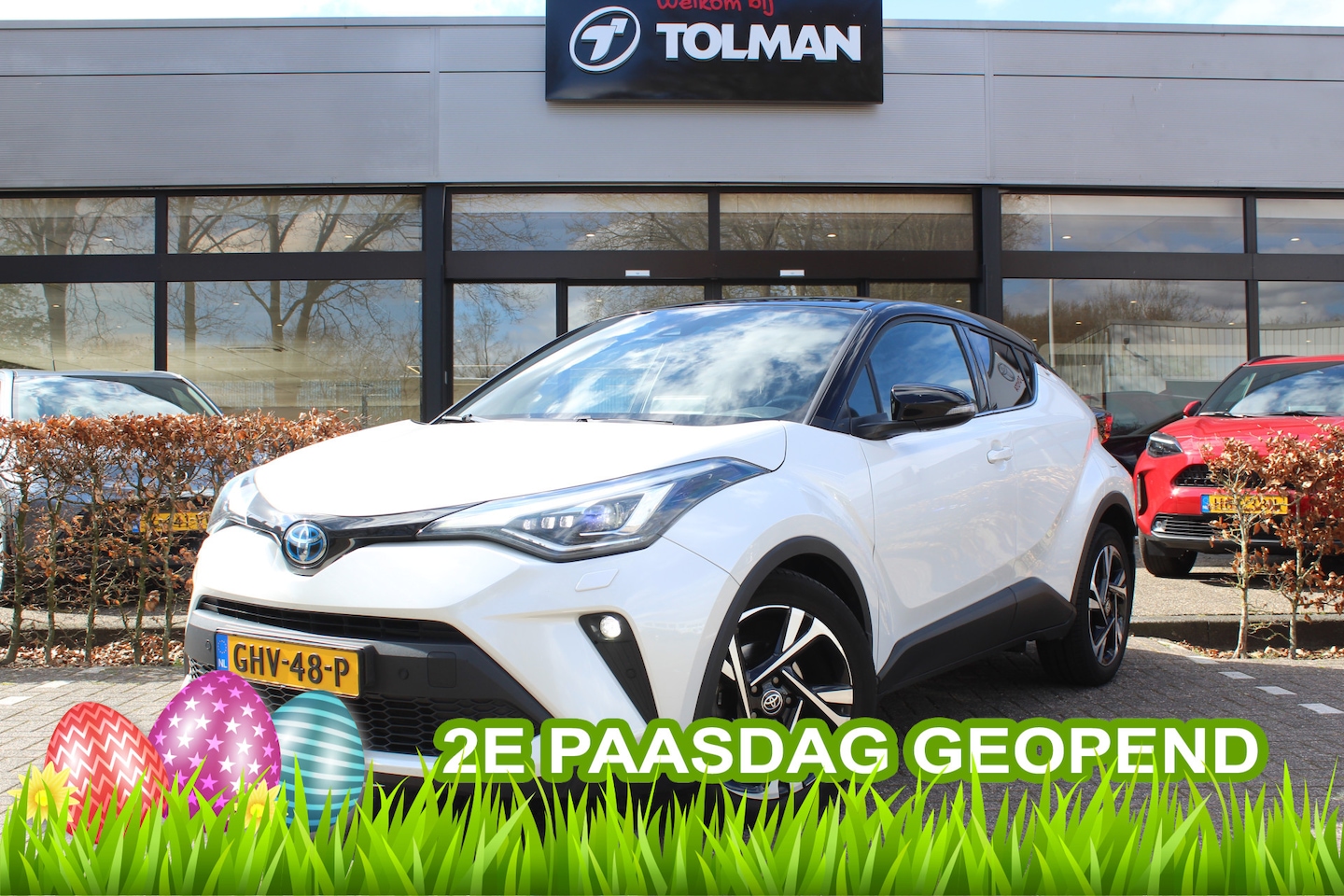 Toyota C-HR - 1.8 Hybrid Style Bi-Tone 2e Paasdag open van 10:00 - 15:00 | Rijklaar | Parelmoer | Stoel- - AutoWereld.nl