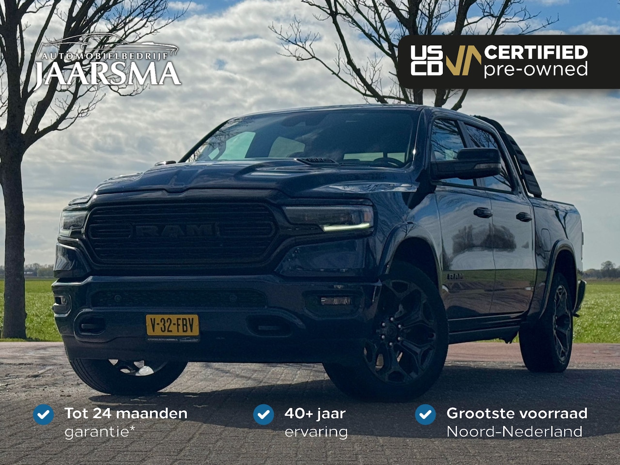 Dodge Ram 1500 - 5.7 V8 4x4 Crew Cab Limited Night |Luchtvering |Panoramadak |Eerste eigenaar |RAMBAR |Patr - AutoWereld.nl