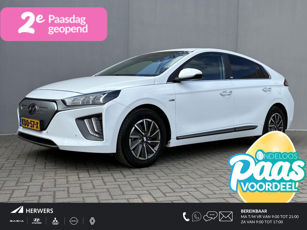Hyundai IONIQ - Premium EV 38 kWh / SOH 98,1% / Dealer onderhouden / Warmtepomp / Lederen bekleding / Stuu - AutoWereld.nl