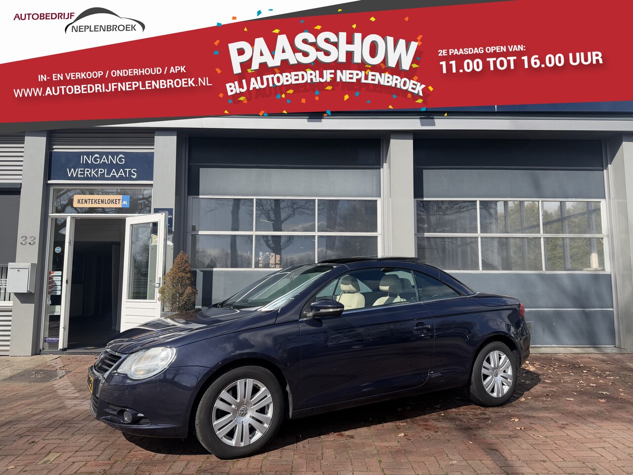 Volkswagen Eos - 1.4 TSI Leer,16Inch,Clima,Cv.Navi,Schuifdak Bj 2008  Apk 11-2026 Dak werkt niet, schuifdak - AutoWereld.nl
