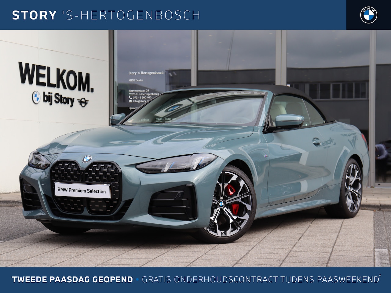 BMW 4-serie Cabrio - 420i High Executive M Sport Automaat / Air Collar / Adaptieve LED / Parking Assistant Plus - AutoWereld.nl