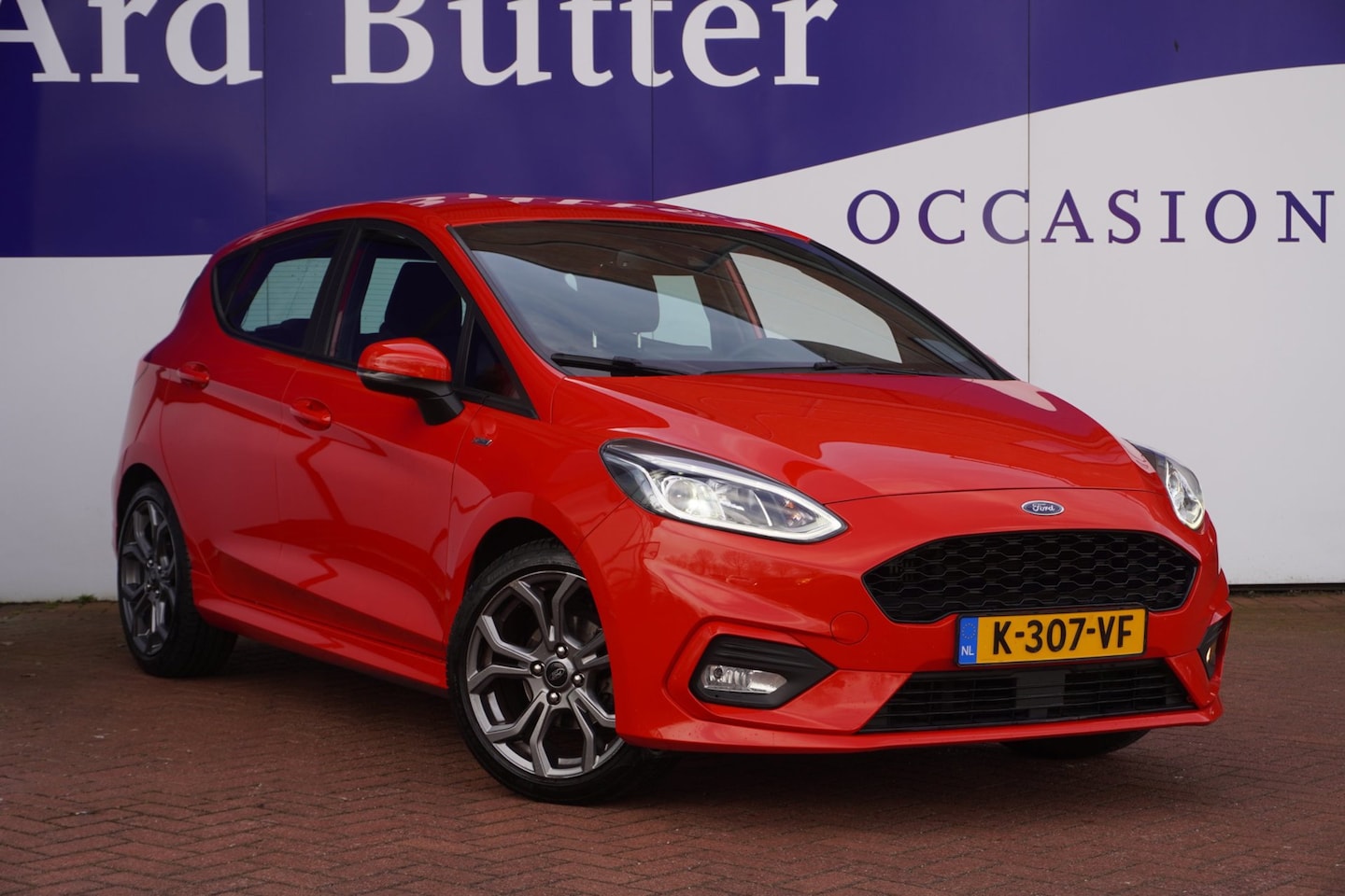 Ford Fiesta - 1.0 EcoBoost 125 PK Hybrid ST-Line PAAS AKTIE !! X+B-O-Sound+Led+navigatie+17"lmv +Parkeer - AutoWereld.nl