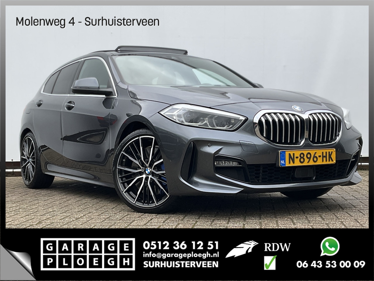 BMW 1-serie - 120i M-Sport Automaat Pano.dak Leer Stoel/Stuurverw HUD Carplay Stoelverw Led VOL! - AutoWereld.nl