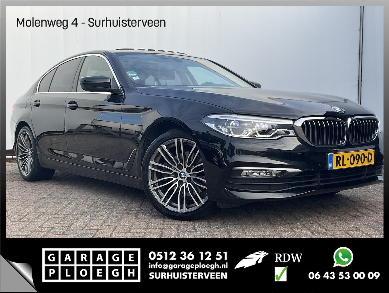 BMW 5-serie - 520D High Executive Pano.dak Leer Memory Stoelverw Led NL-Auto Volledig-OH! - AutoWereld.nl