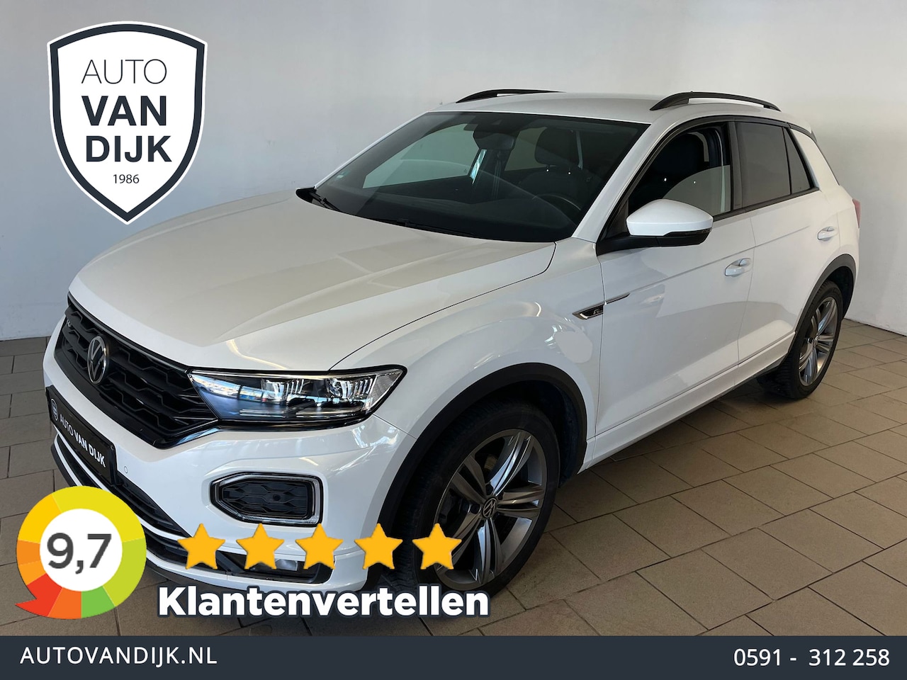 Volkswagen T-Roc - 1.5 TSI Sport Business R-Line DSG AUTOMAAT AIRCO CLIMA NAVI CRUISE STOELVERW PDC CAM VIRT - AutoWereld.nl