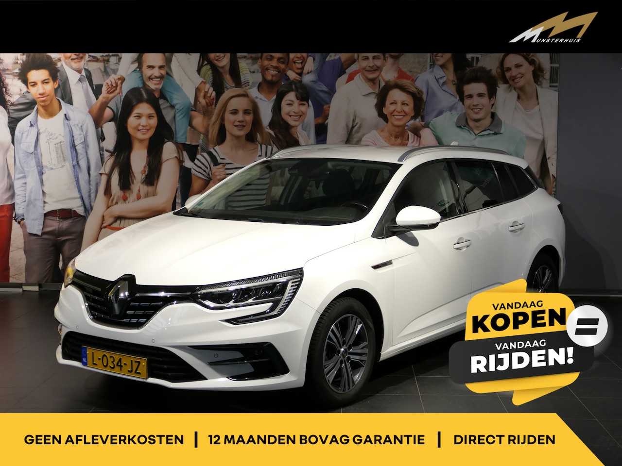 Renault Mégane Estate - 1.3 TCe Intens - Occasion Lease vanaf €414 p/m - Trekhaak - Sensor v+a - Cruise - Navi - AutoWereld.nl