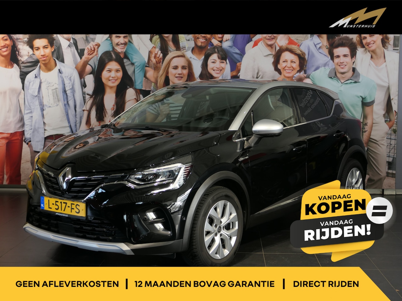 Renault Captur - 1.0 TCe 90 Intens - Occasion Lease vanaf €529 p/m - Dealer onderhouden - Rondom camera - D - AutoWereld.nl