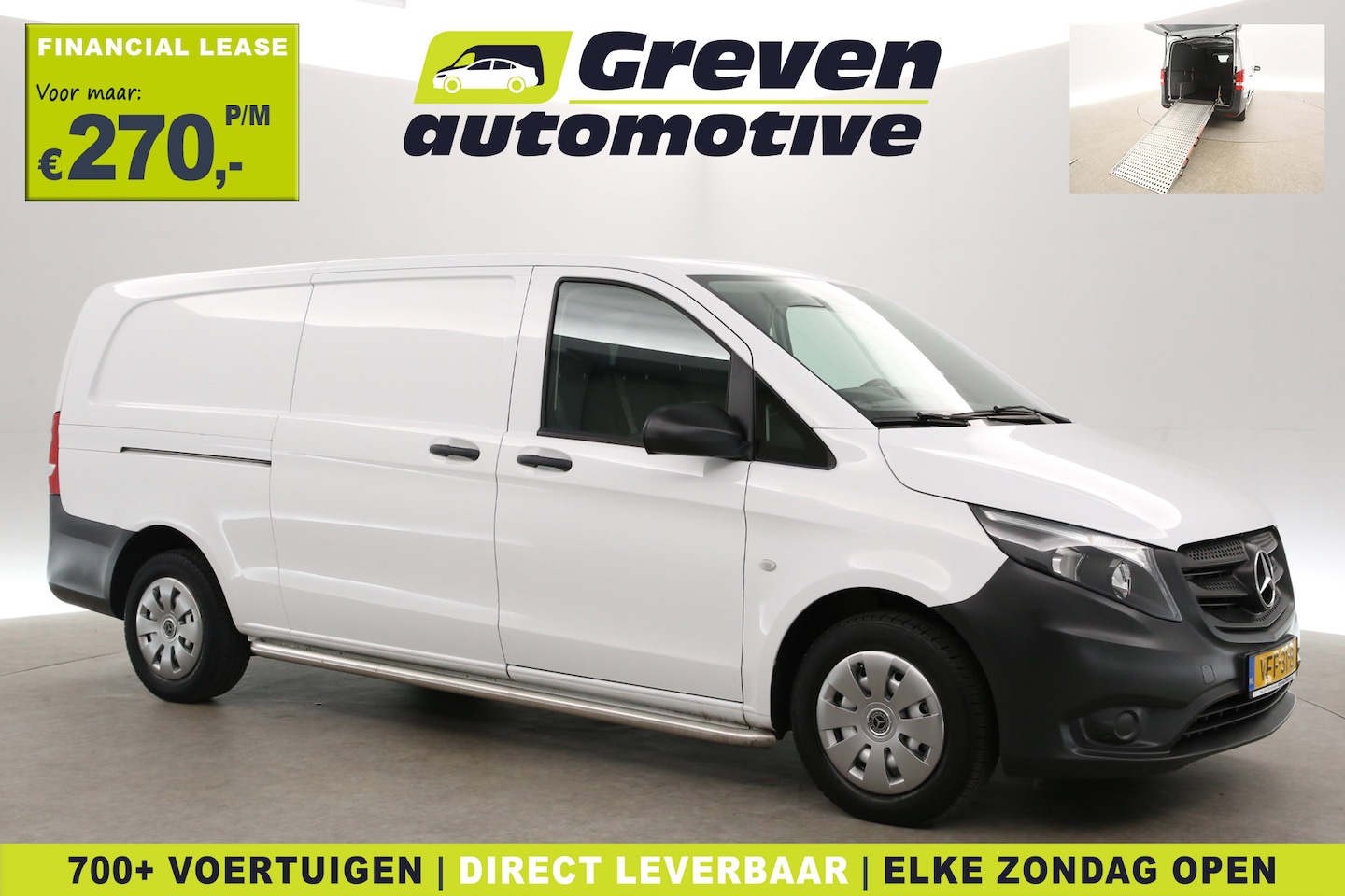 Mercedes-Benz Vito - 111 CDI Extra Lang | Oprijplaat | Airco | Camera | 3 Zits | Elektrpakket | Sidebars - AutoWereld.nl