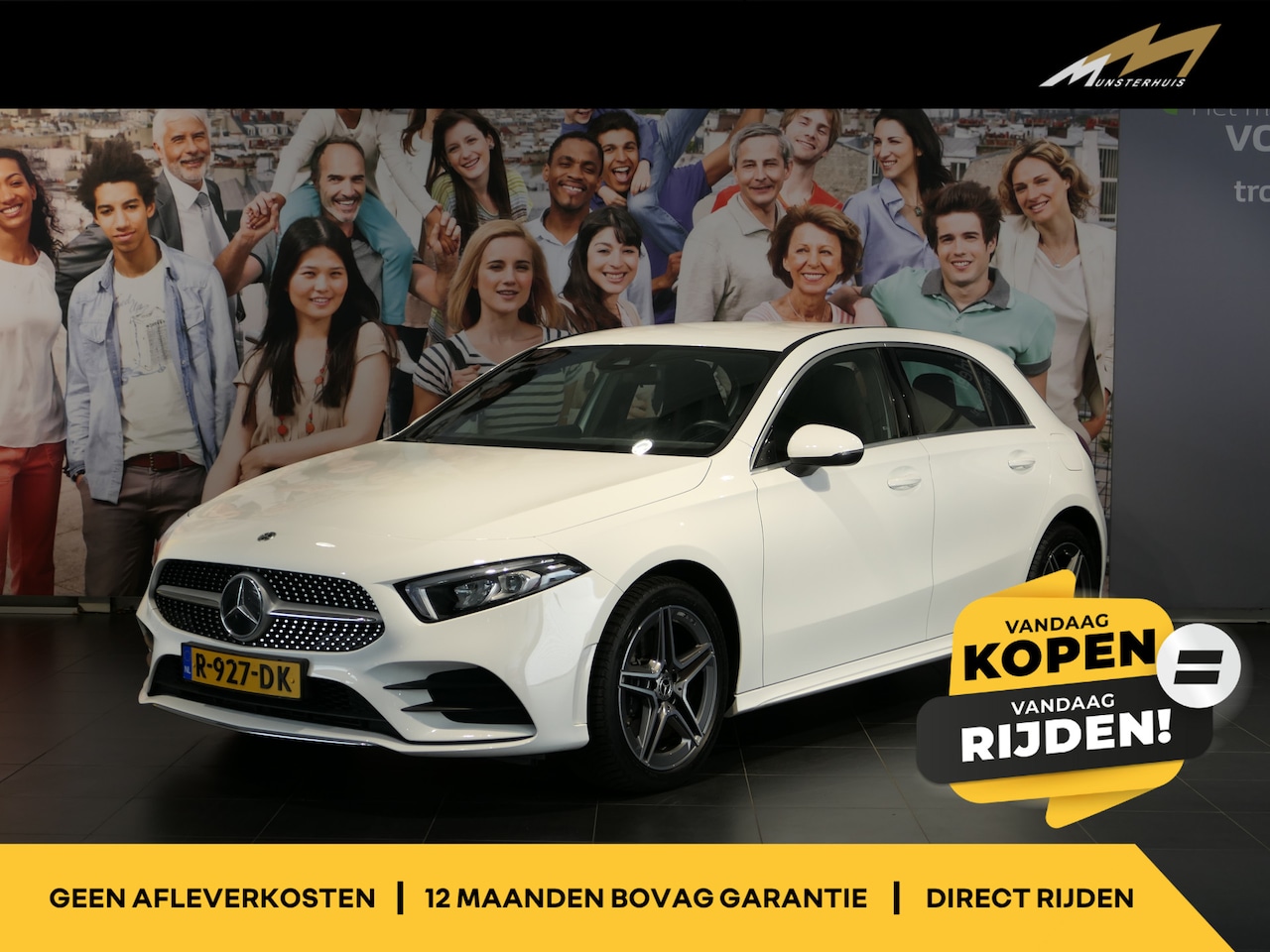 Mercedes-Benz A-klasse - 250 e AMG Line - Occasion Lease vanaf €519 p/m - Camera - DAB - bluetooth - cruise - AutoWereld.nl