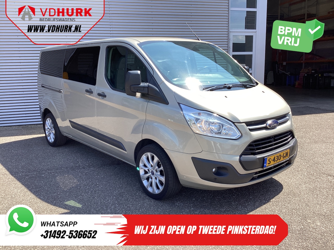 Ford Transit Custom Tourneo - 2.0 TDCI 130 pk L2 EXPORT EUR6 9 Pers/ 9P/ Combi/ Kombi/ Airco/ Cruise/ PDC/ LMV/ Trekhaak - AutoWereld.nl