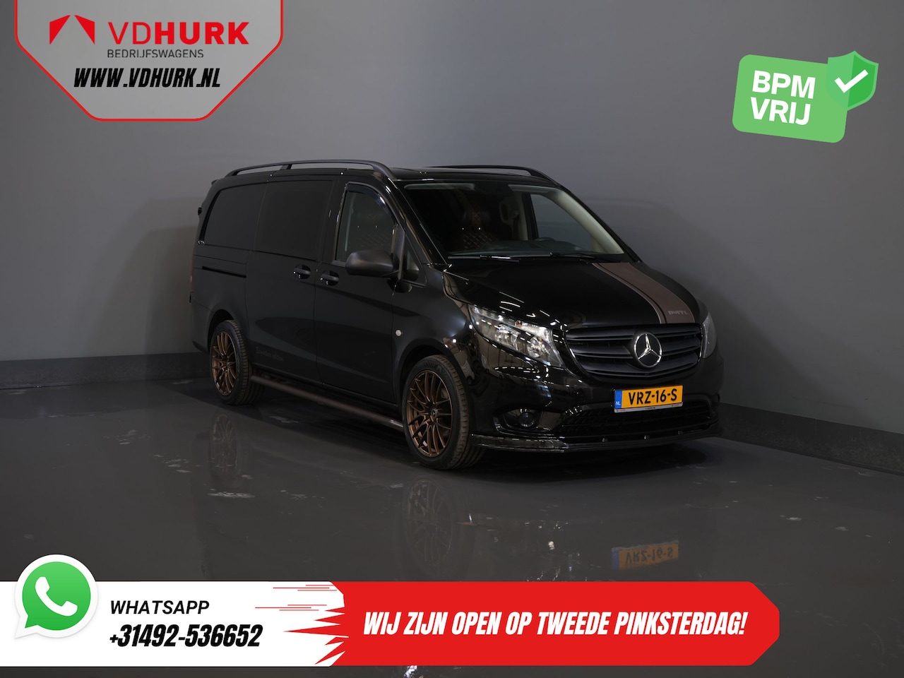 Mercedes-Benz Vito - 114 CDI Aut. DC Dubbel Cabine Buffl Leder/ 2x Schuifdeur/ Carplay/ Navi/ Spoiler/ Frontlip - AutoWereld.nl