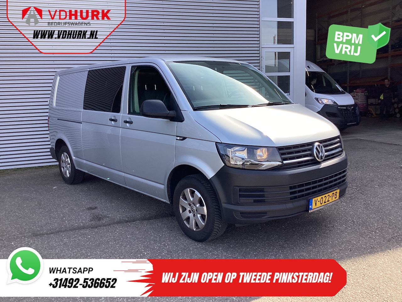 Volkswagen Transporter - 2.0 TDI 150 pk L2 DC Dubbel Cabine EXPORT 2.5t Trekverm./ Airco/ Camera/ Cruise/ 16”LMV/ T - AutoWereld.nl