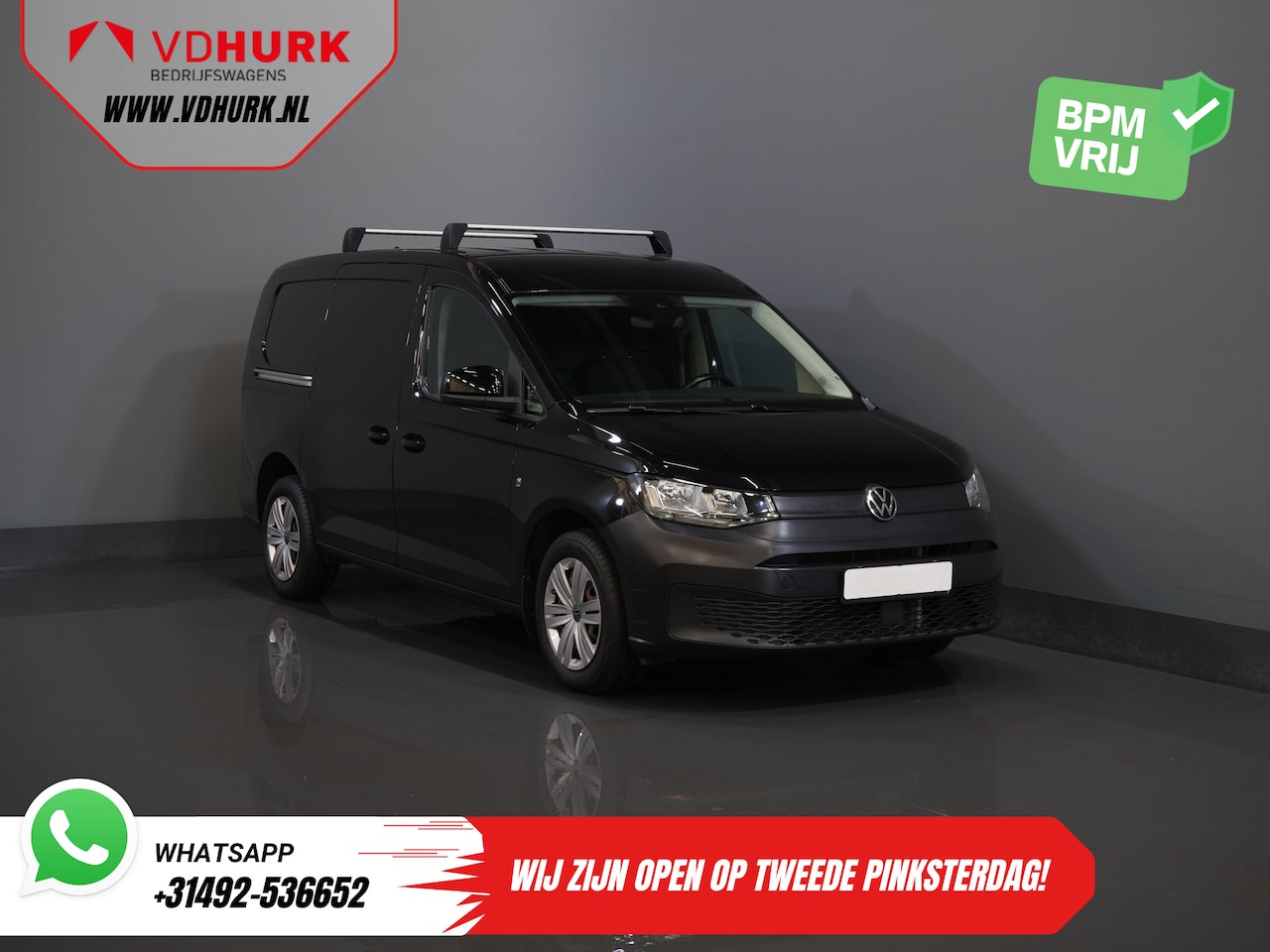 Volkswagen Caddy Cargo Maxi - 2.0 TDI 125 pk DSG Aut. Standkachel/ Stoelverw./ Carplay/ Airco/ Dakdragers/ Cruise/ PDC/ - AutoWereld.nl
