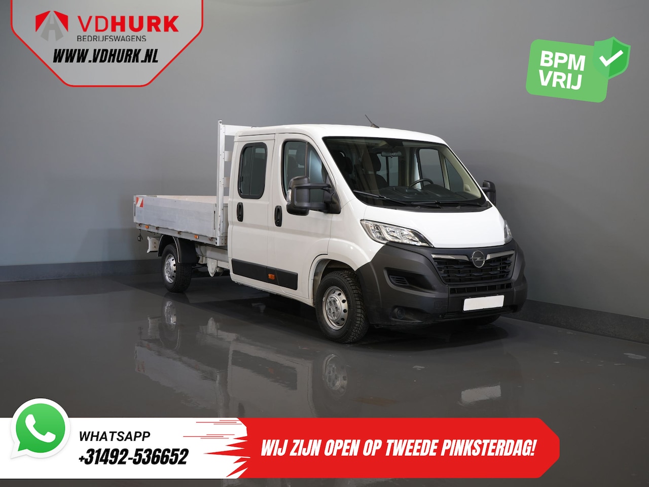 Opel Movano - 2.2 140 pk DC Dubbel Cabine Open Laadbak/ 7 Pers./ 2.5t Trekverm./ Cruise/ Airco/ 288x215x - AutoWereld.nl