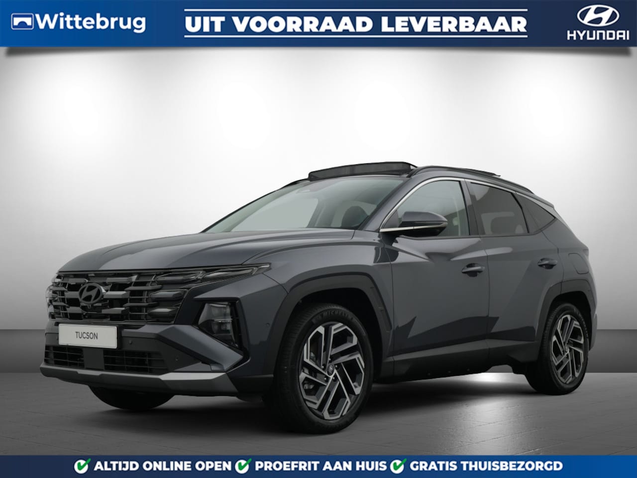 Hyundai Tucson - 1.6 T-GDI PHEV Premium Sky 4WD Plug-In Hybride met Panorama Schuifdak, Lederen bekleding, - AutoWereld.nl