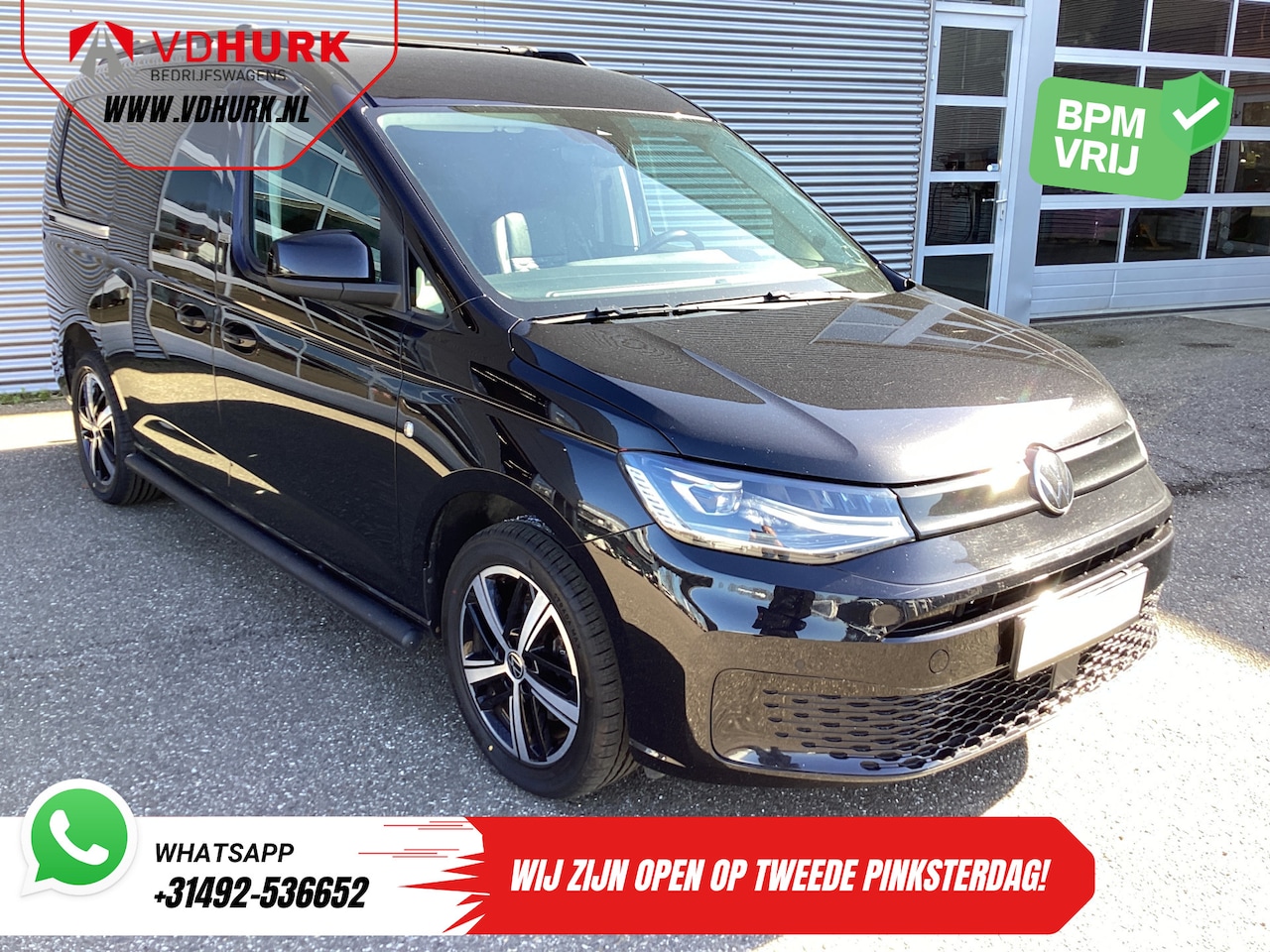 Volkswagen Caddy Cargo Maxi - 2.0 TDI 125 pk DSG Aut. Black Edition LED/ Adapt.Cruise/ Standkachel/ Stoelverw./ Leder/ C - AutoWereld.nl