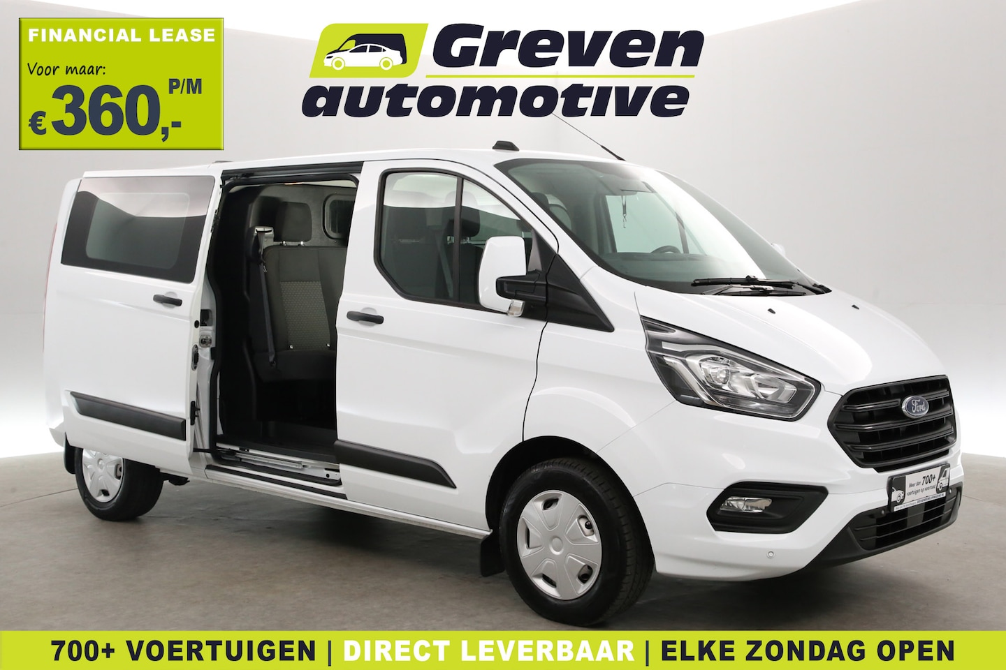 Ford Transit Custom - 2.0 TDCI L2H1 | DC | 2800kg Trekgew. | 6 Zits | Airco | Cruise | Parkeersensoren - AutoWereld.nl