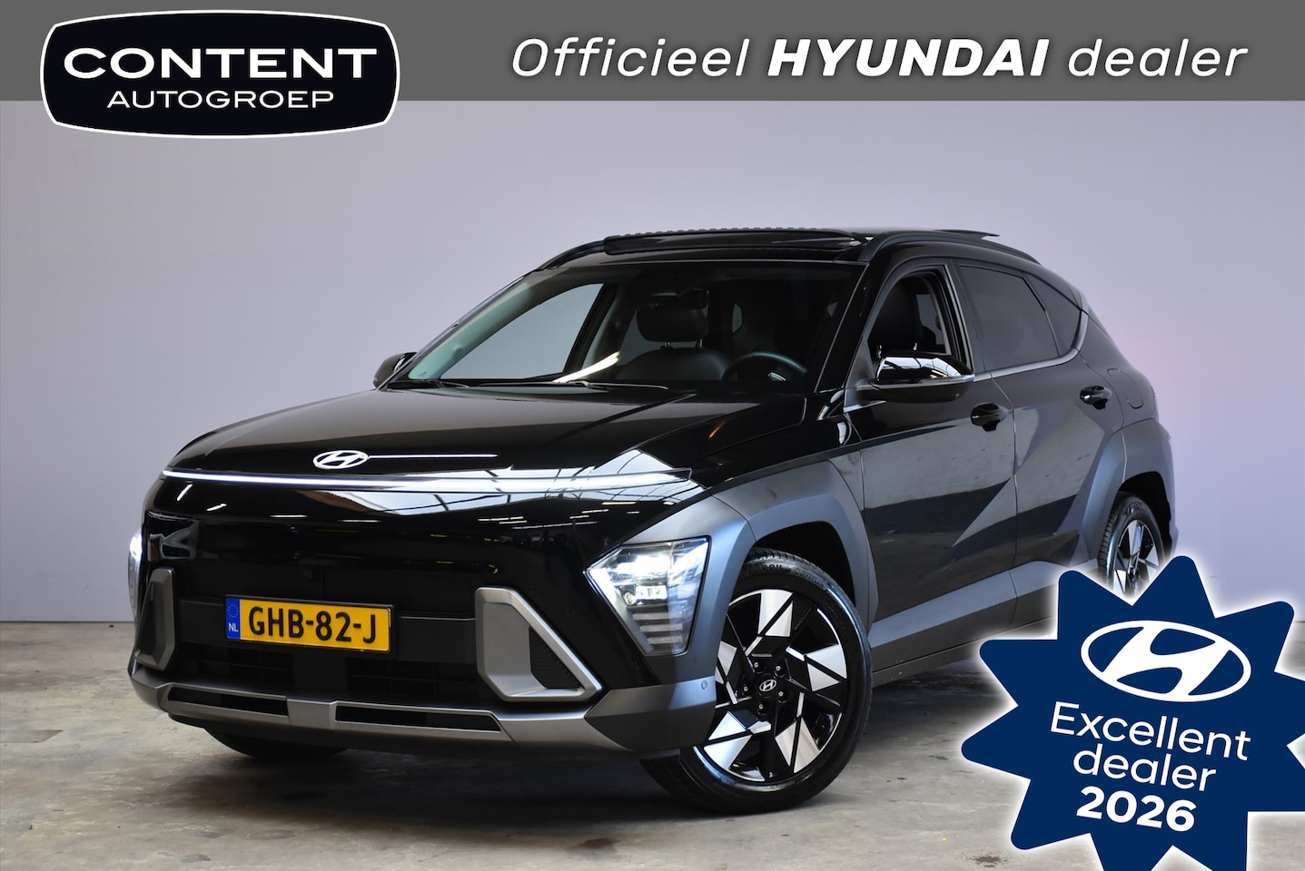 Hyundai Kona - 1.6i Hybride Automaat Premium Sky I Schuifdak - AutoWereld.nl