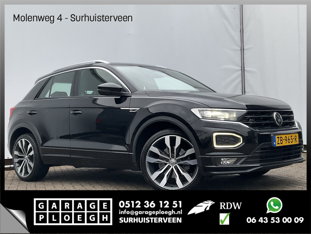 Volkswagen T-Roc - 1.5 TSI R-Line Automaat Trekhaak Carplay Adap.Cruise Keyless Led NL-Auto Hoogzitter! - AutoWereld.nl