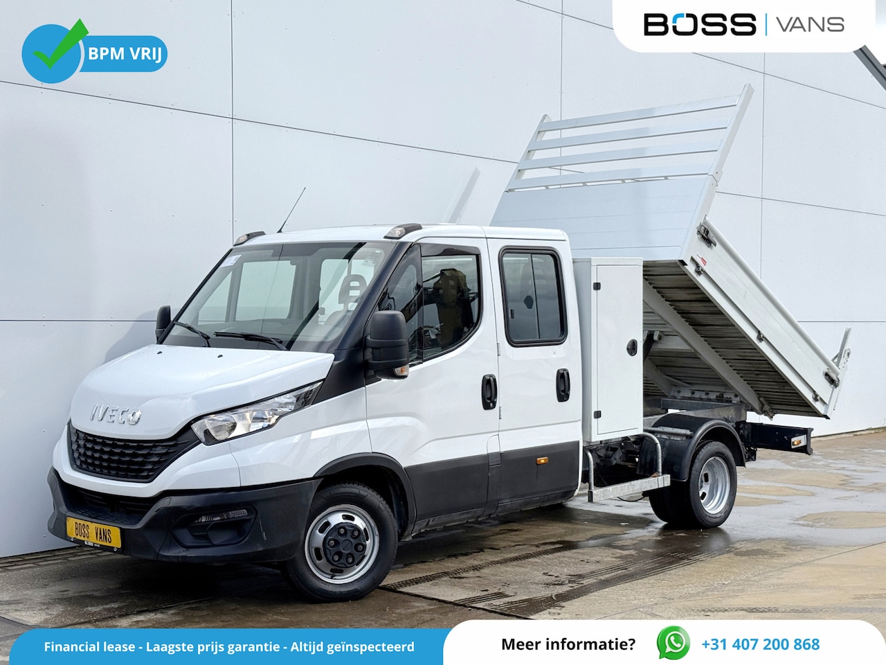 Iveco Daily - 35C14 2.3 Kipper Dubbele Cabine Dubbellucht 6 Stoelen Airco Cruise Control Trekhaak Luchtg - AutoWereld.nl