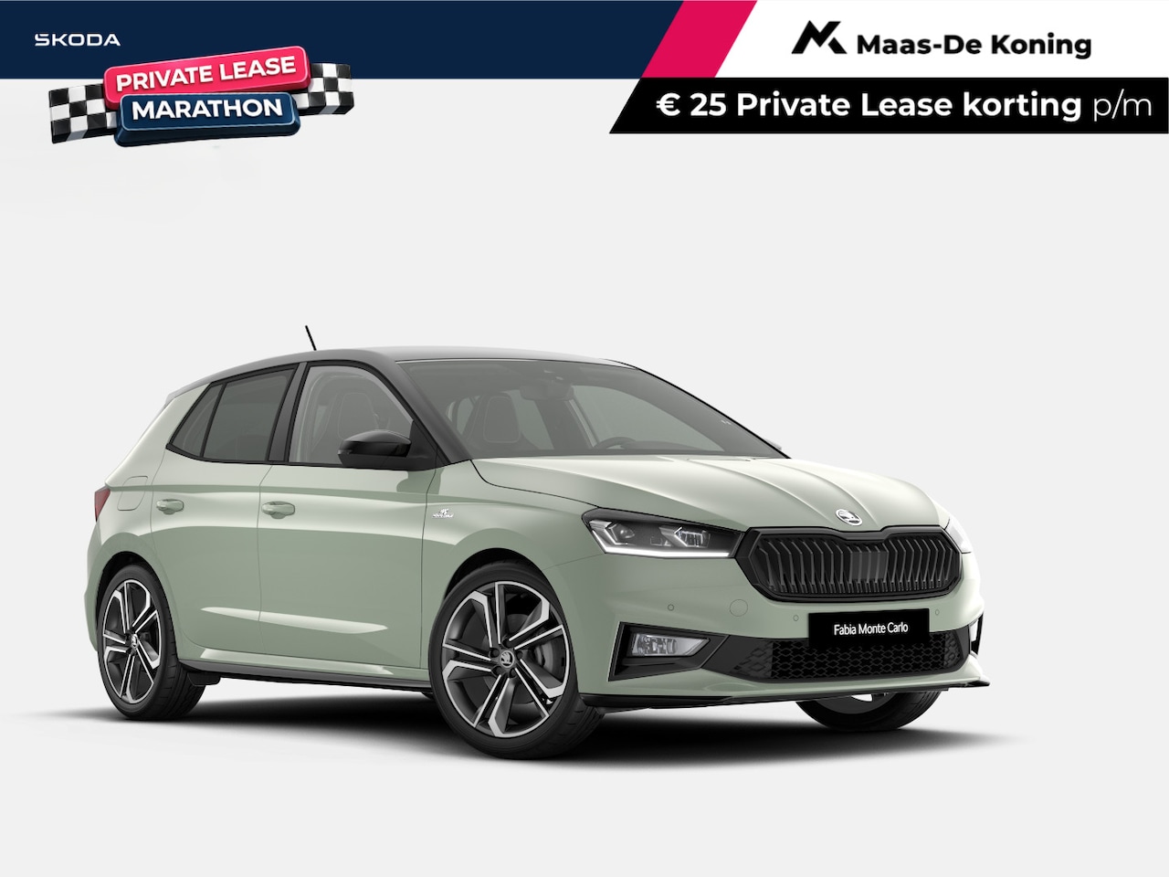 Skoda Fabia - Monte Carlo 1.0 TSI 85 kW / 115 PK Hatchback 7 ver snelling | Timiano green black magic | - AutoWereld.nl