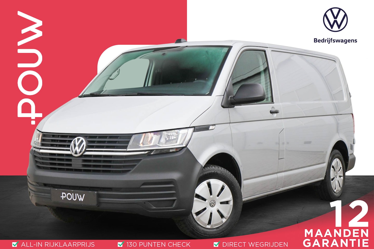 Volkswagen Transporter - 2.0 TDI 90pk L1H1 26 | App Connect Navigatie | Cruise Control | Airco | 3 Zitplaatsen - AutoWereld.nl