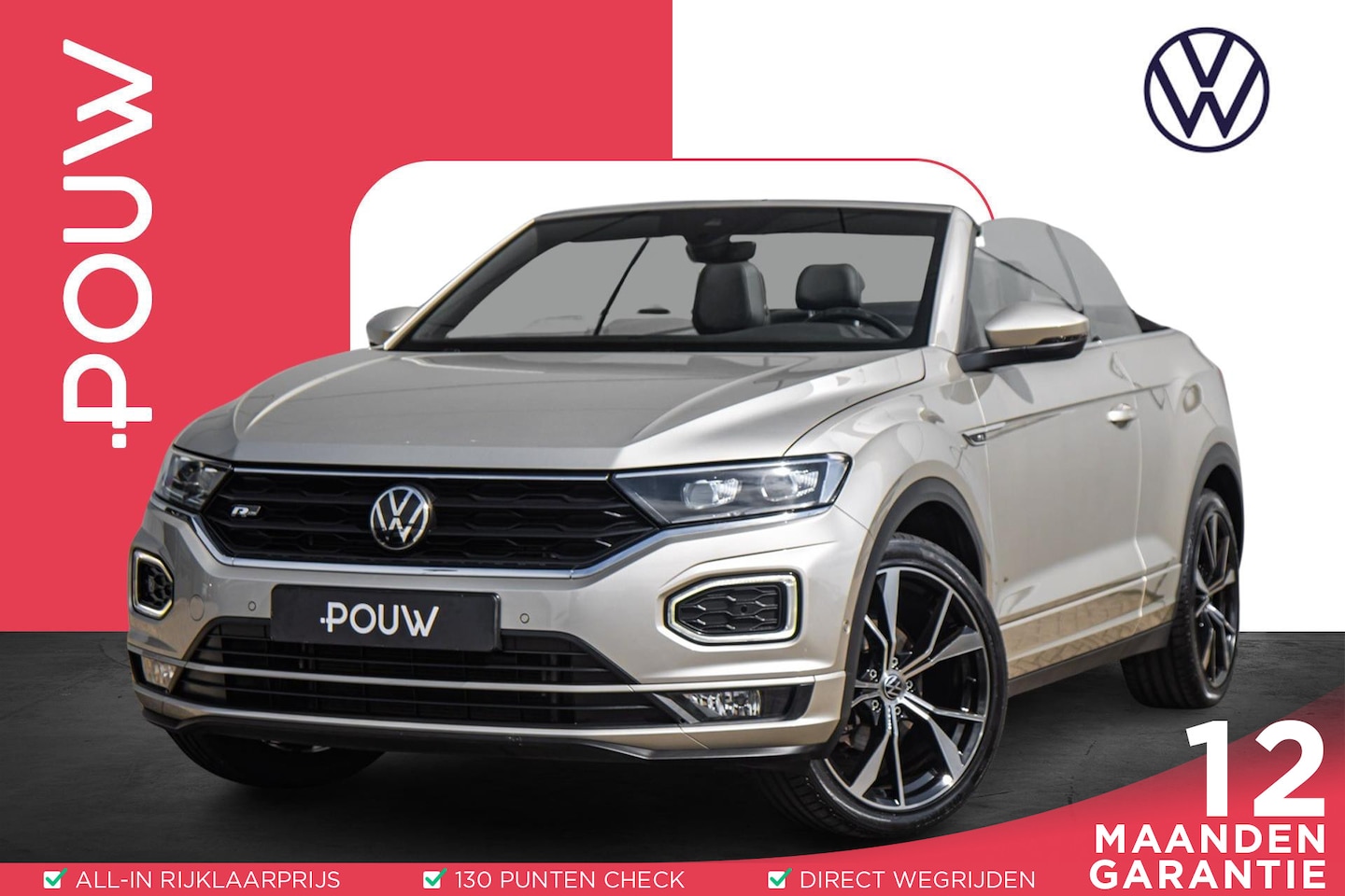 Volkswagen T-Roc Cabrio - 1.5 TSI 150pk DSG R-Line | Achteruitrijcamera | Voorstoelen Verwarmd | 19"  Velgen - AutoWereld.nl