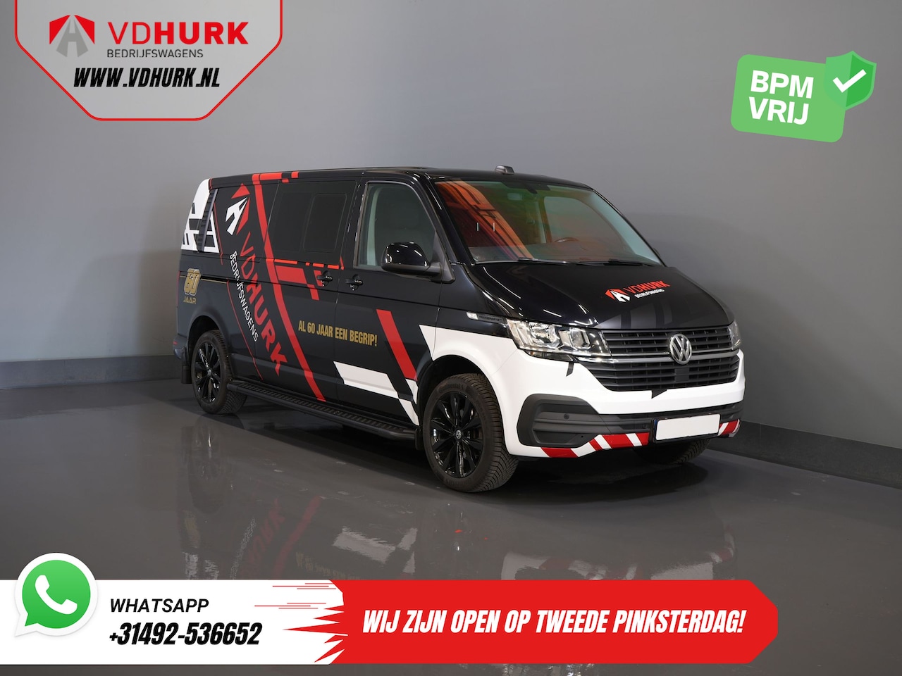 Volkswagen Transporter - T6.1 2.0 TDI 150 pk DSG Aut. L2 DC Dubbel Cabine (DEMO) BPM VRIJ! Adapt. Cruise/ 2.5t Trek - AutoWereld.nl