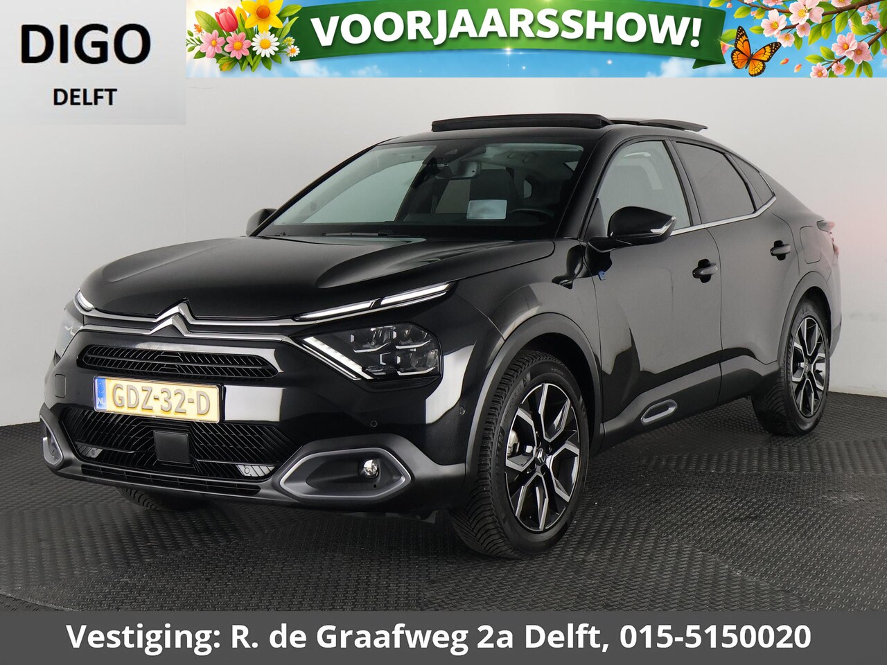 Citroën Ë-C4 X - Max 54 kWh LONG RANGE | 97% SOH | Schuif-/Kanteldak | Navigatie | Leder | Camera | - AutoWereld.nl