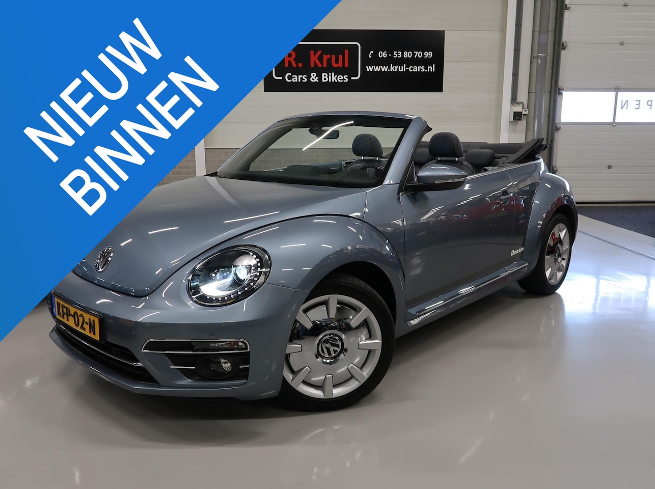 Volkswagen Beetle Cabriolet - 1.4 TSI Denim Sportstoelen Xenon Automaat Fender App connect LED PDC Navigatie 18 inch Win - AutoWereld.nl