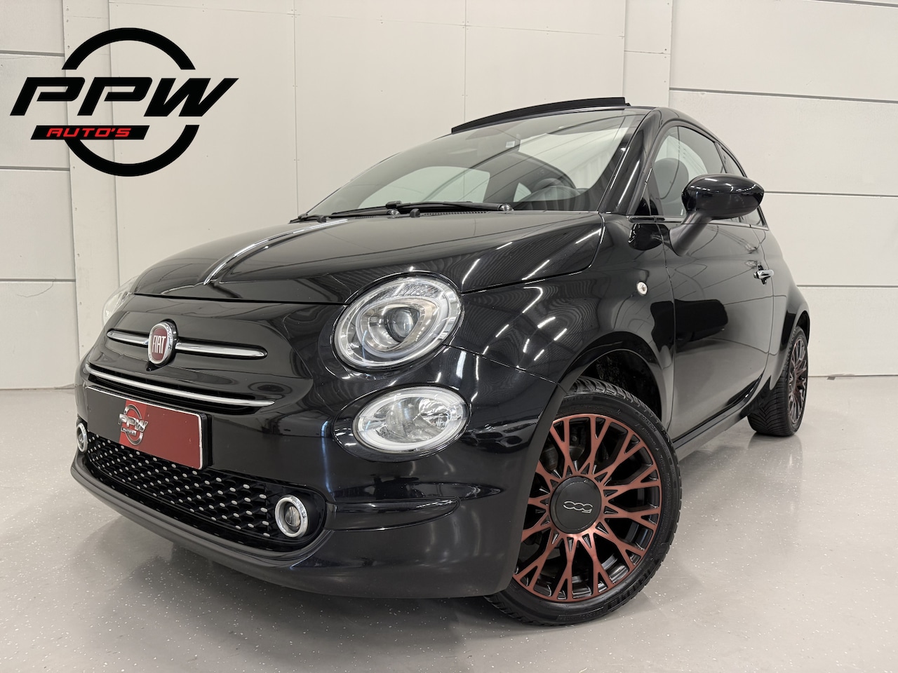 Fiat 500 C - 1.2 Edition "120th" LED/CARPLAY/VIRTUAL/16"COPPER/MF-STUUR/ECC/CRUISE/PARKEERSENSOREN/BLAC - AutoWereld.nl