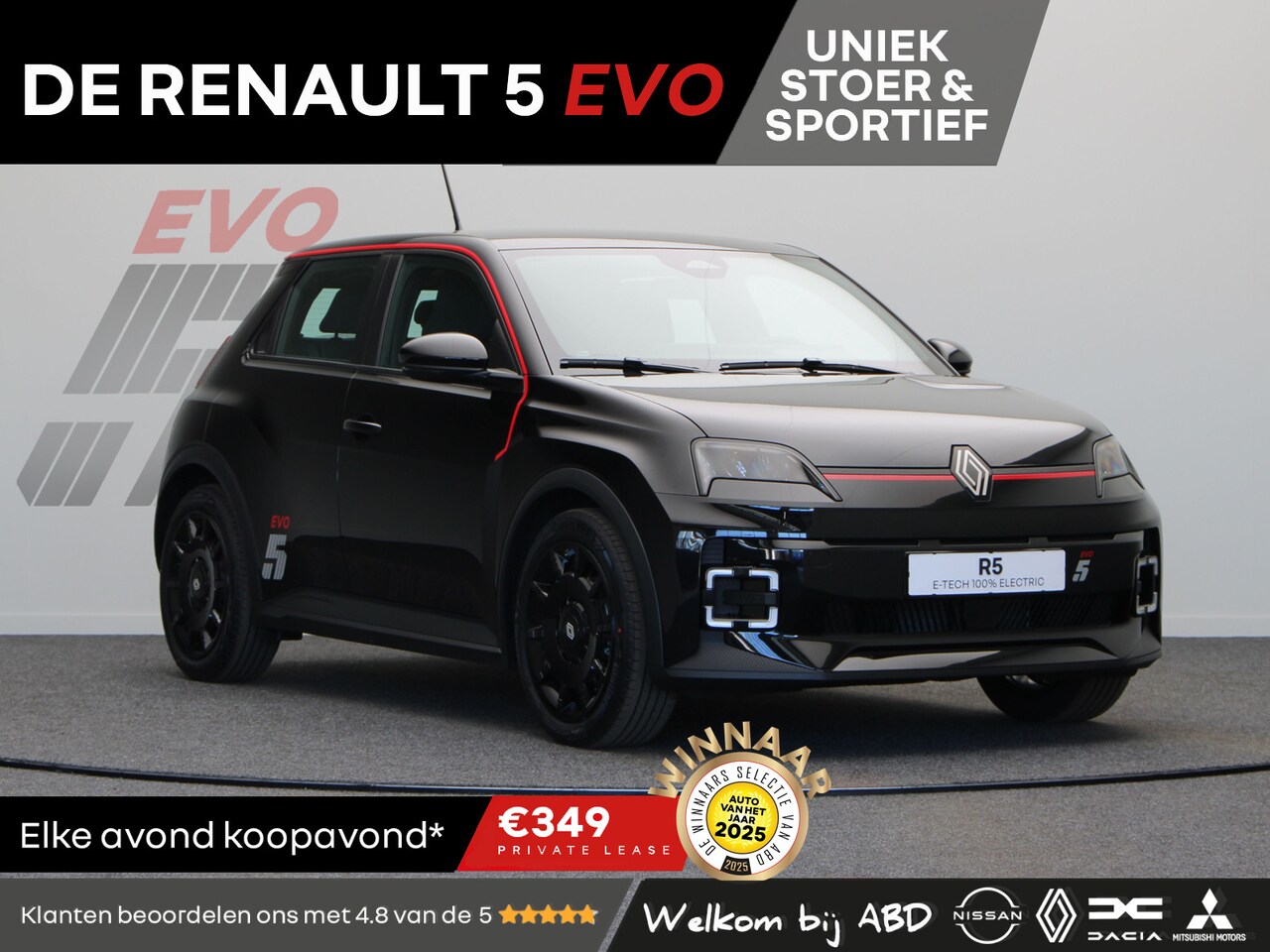 Renault 5 - EVO Urban Range 120pk 40 kWh | Exclusief bij ABD | Vol opties | Sportief design | Carbon | - AutoWereld.nl